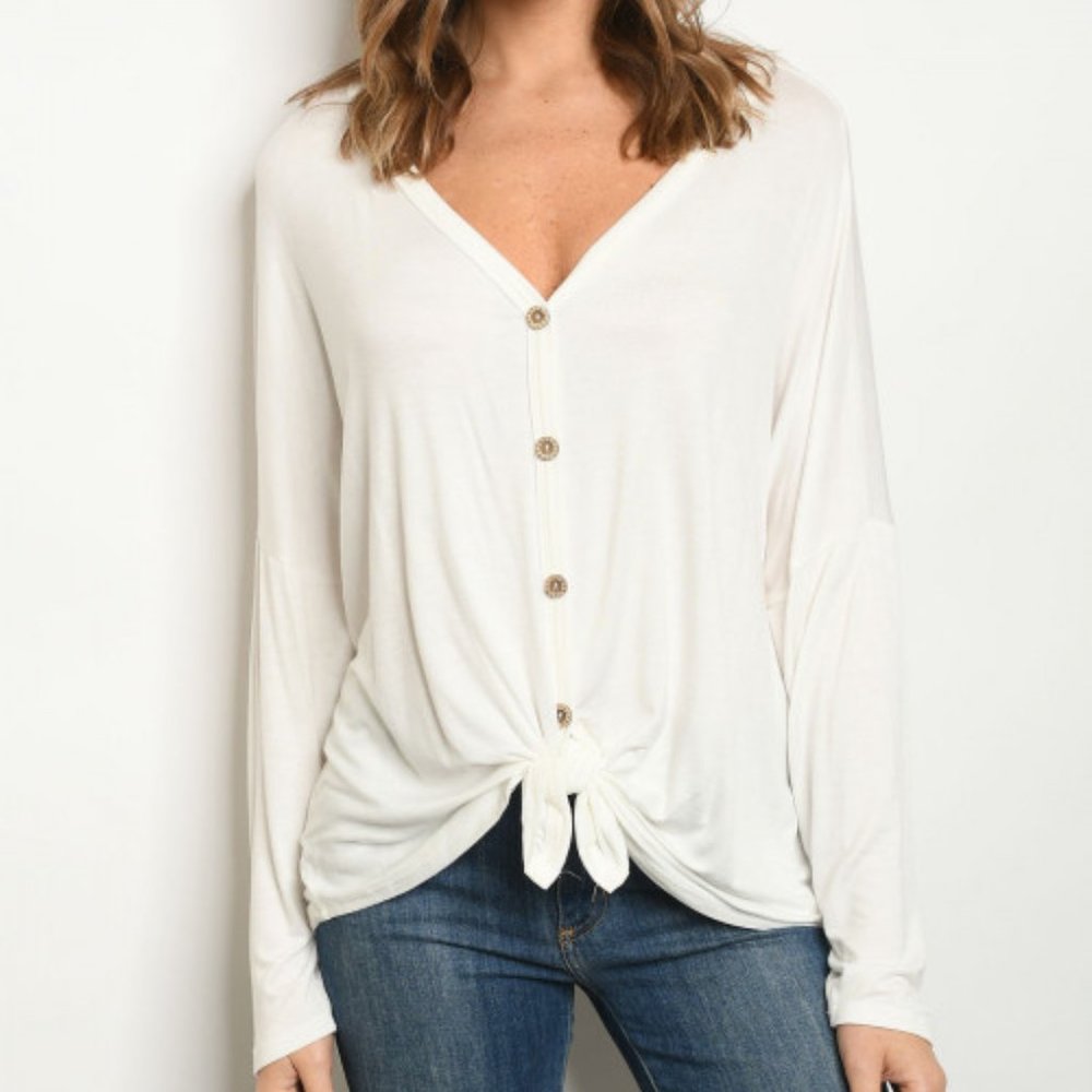Ivory Tie front Top